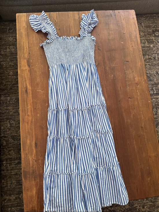 Hill House Dresses & Skirts - Hill House Blue and White Striped Ellie Nap Dress Size Medium